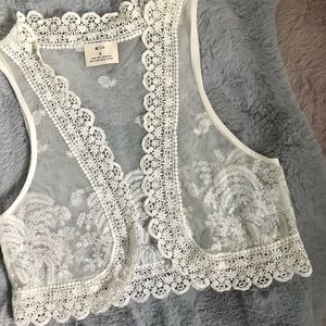 UO pins and needles lace vest